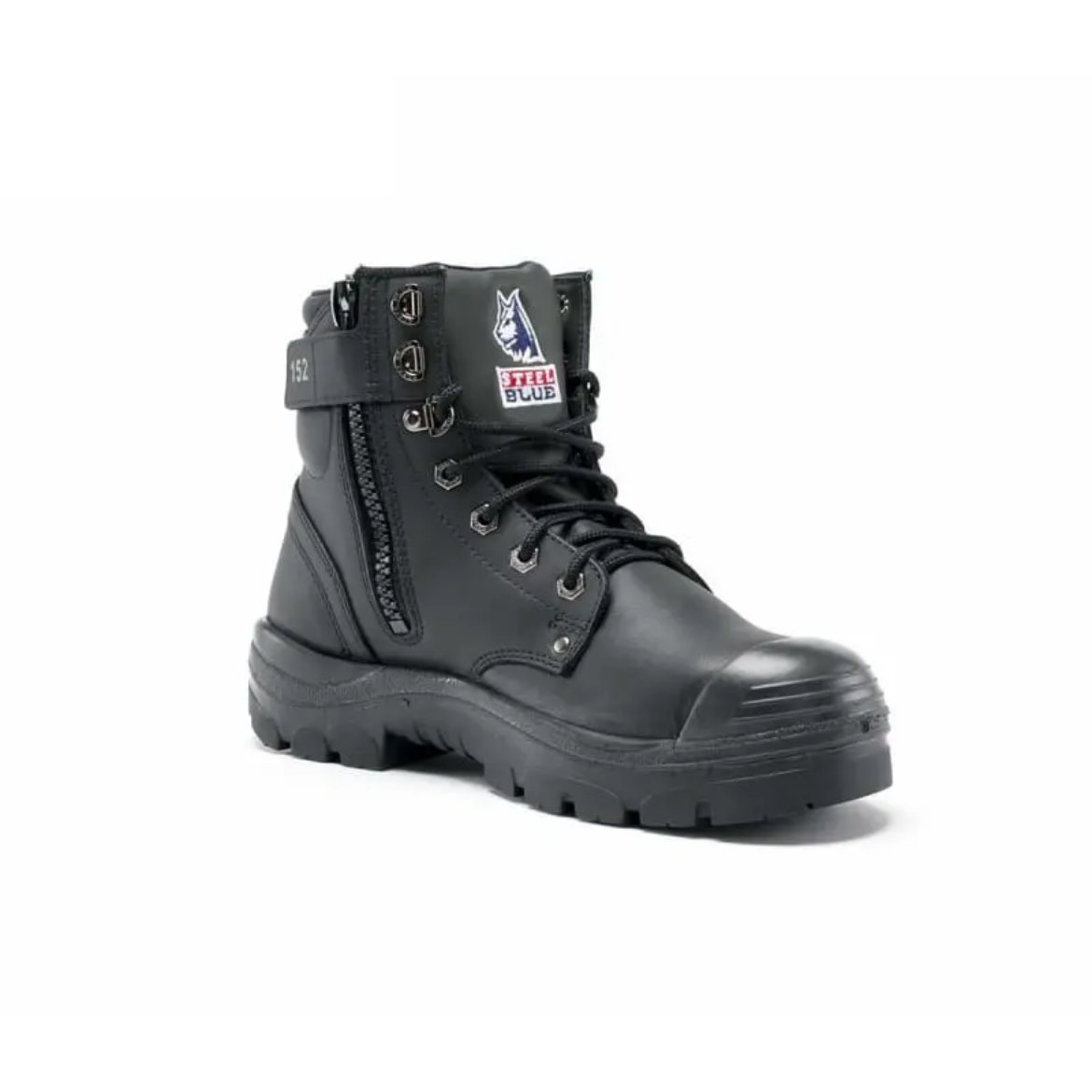 Picture of Steel Blue, Argyle, 150mm Safety Boot, Zip, Bump Cap, Black, Size 10.5